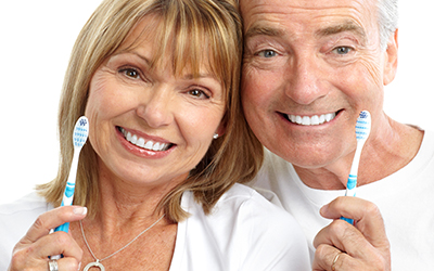 Elderly couple smiling