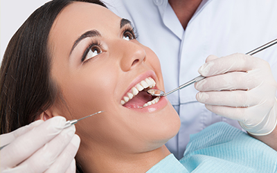 Woman at dental check-up